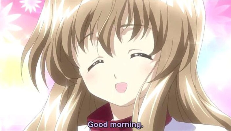 Anime Girl Smiling — Pink, Happy