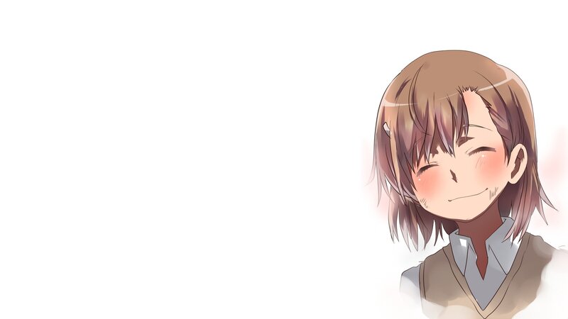 Anime Girl Smiling — White, Happy, Blush