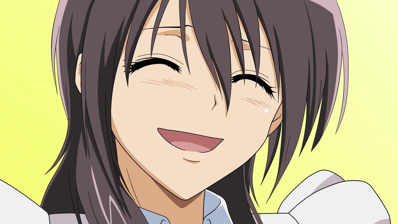 Anime Girl Smiling — Yellow