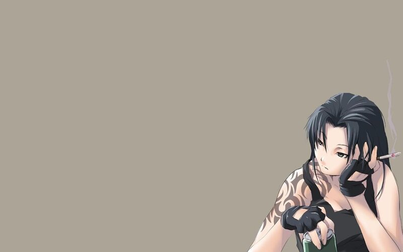 anime girl smoking