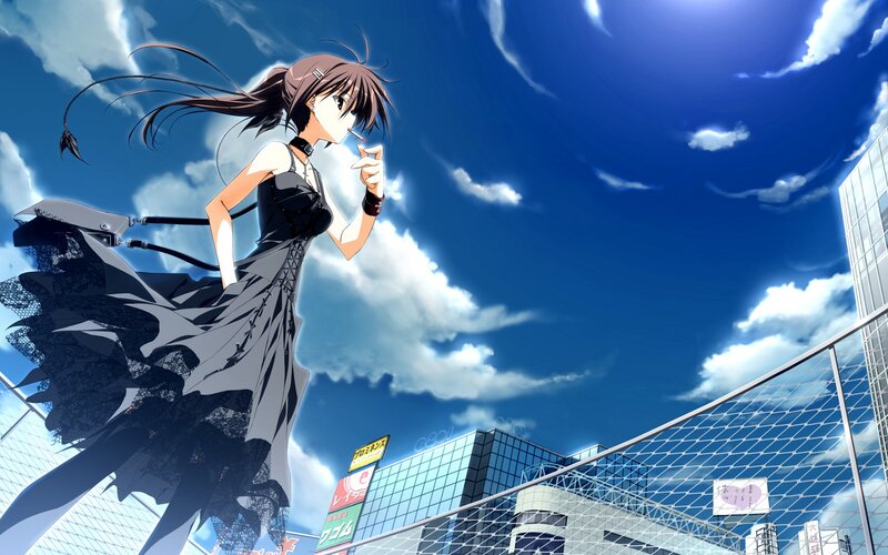 Anime Girl Smoking — Blue, Dramatic