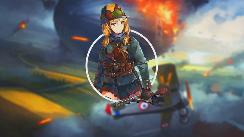 Anime Girl Soldier — Green, Dramatic
