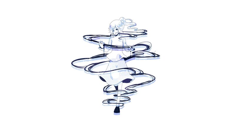 anime girl spinning with energy