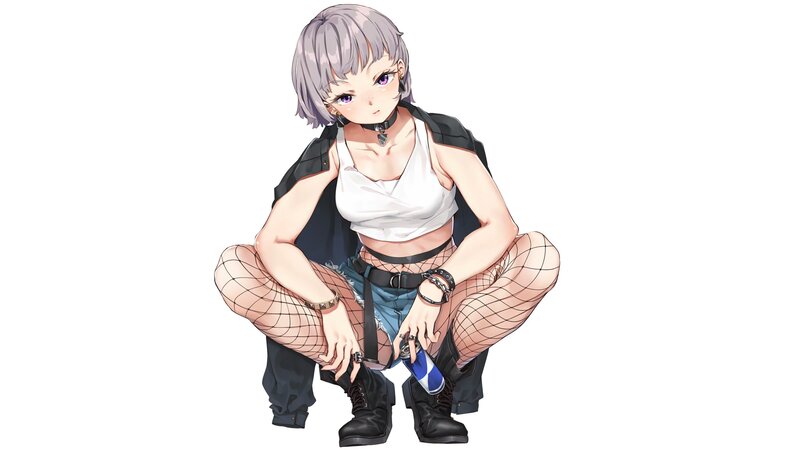 Anime Girl Squatting
