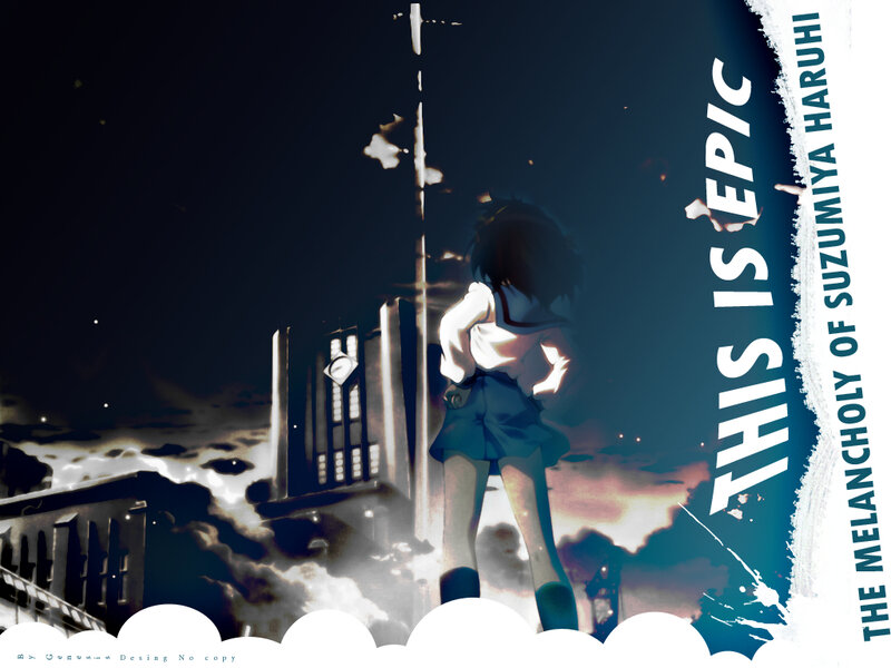 Anime Girl Standing — Blue, Dramatic