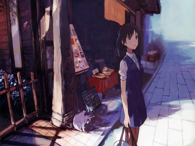Anime Girl Standing Outside