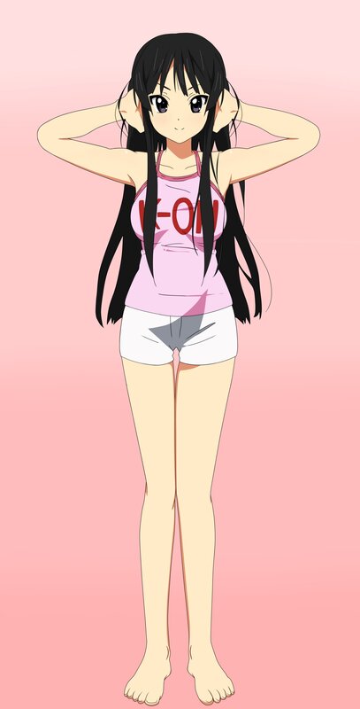 Anime Girl Standing — Pink, Neutral, Tank Top, Shorts