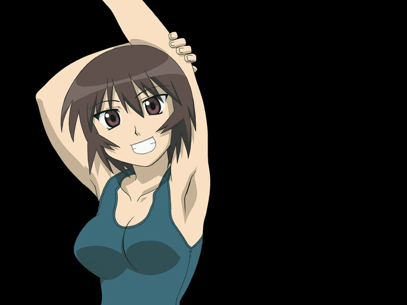 Anime Girl Stretching — Black