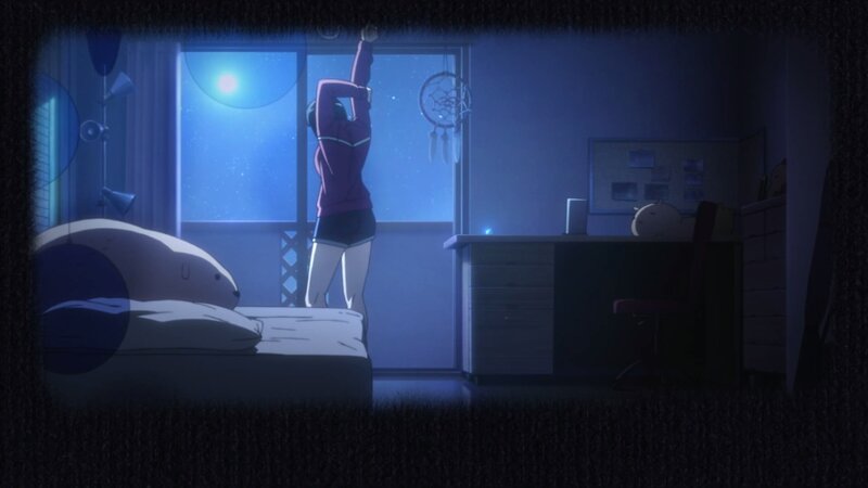 Anime Girl Stretching — Blue, Calm