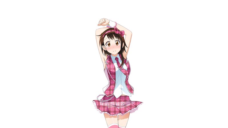Anime Girl Stretching — Pink, Playful