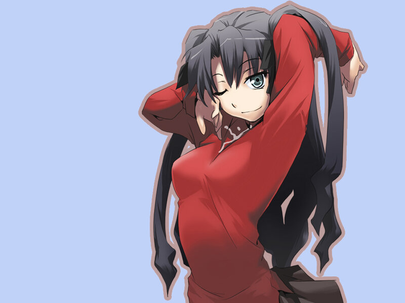 Anime Girl Stretching — Red