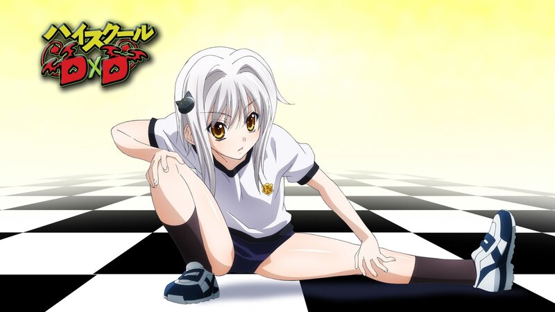 Anime Girl Stretching — White, Calm