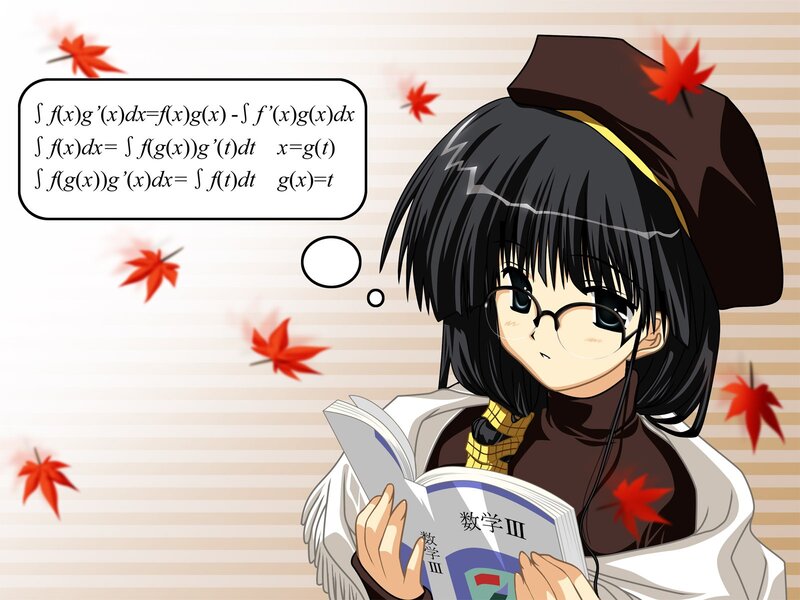 anime girl studying math