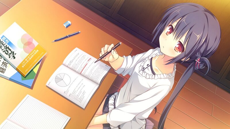 Anime Girl Studying — Orange
