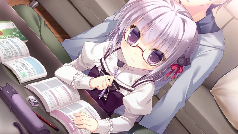 Anime Girl Studying — Purple