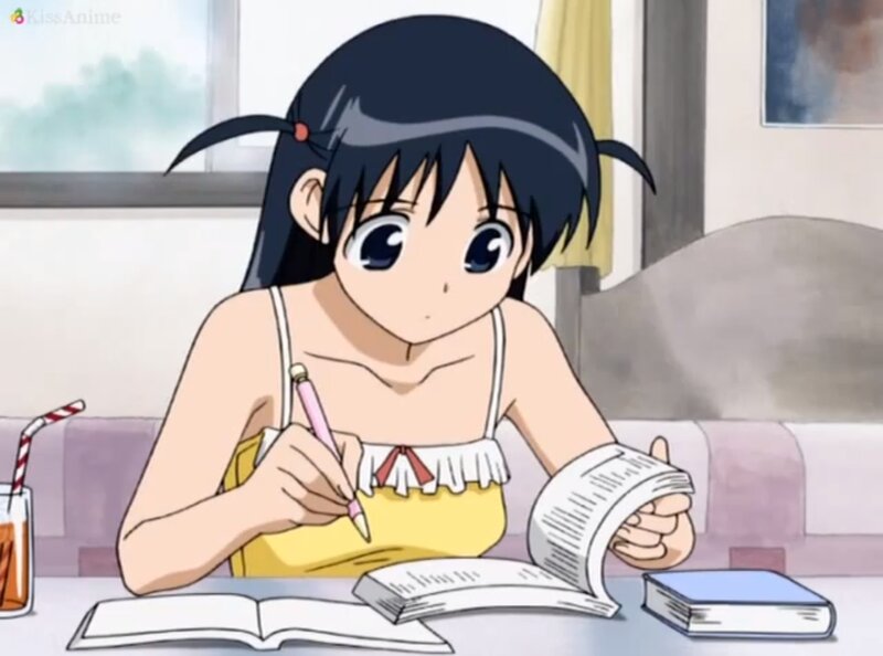 Anime Girl Studying — Yellow