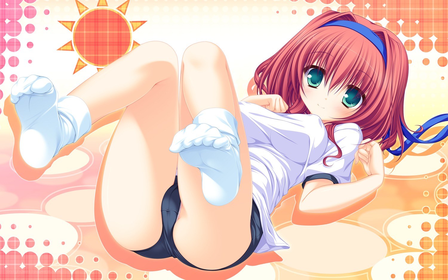 Anime girl sunbathing