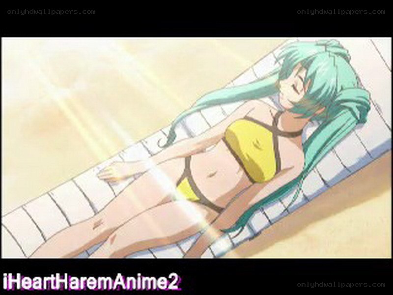 Anime girl sunbathing