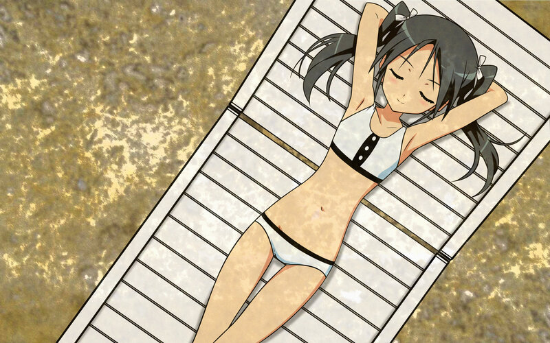 anime girl sunbathing