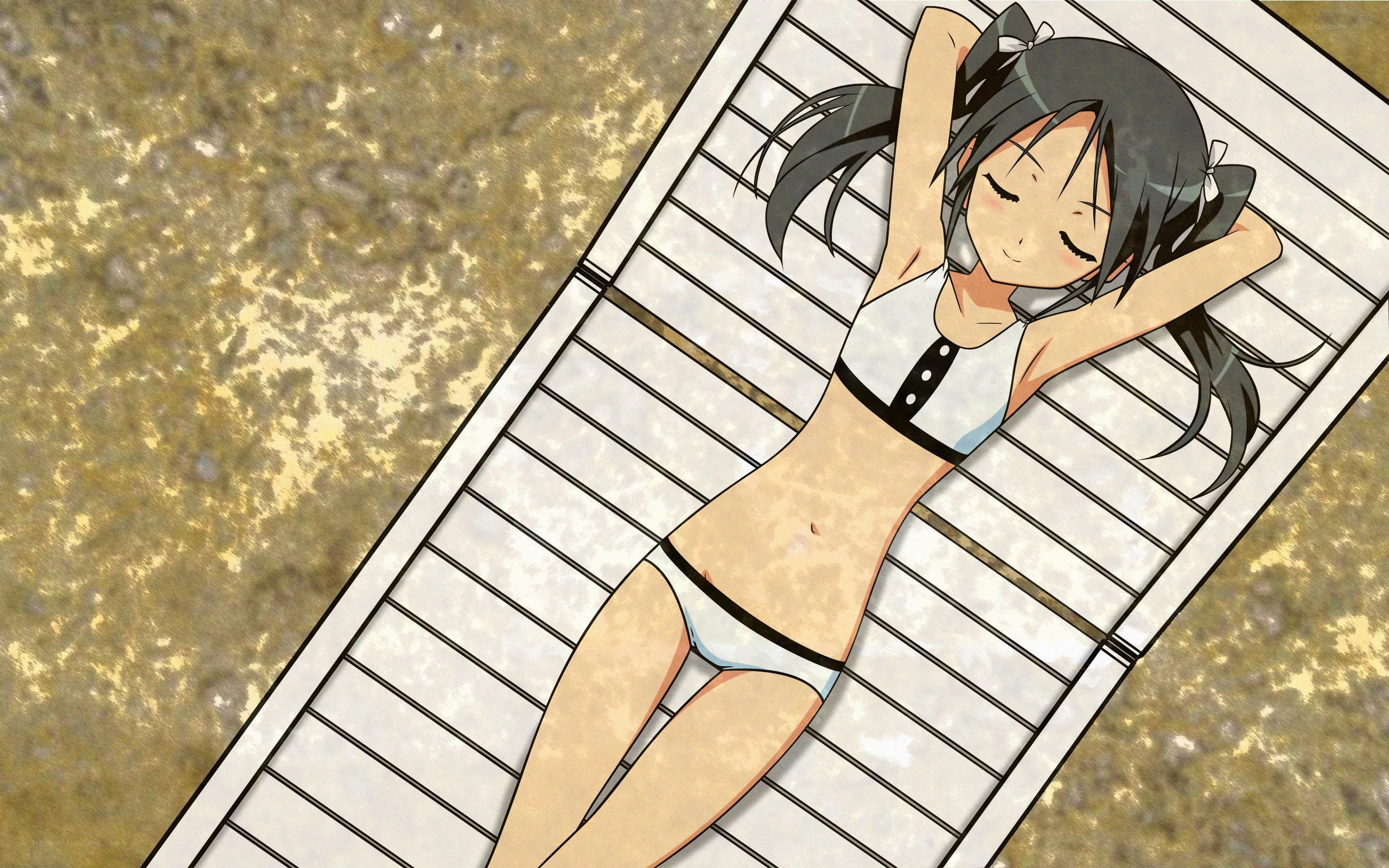 anime girl sunbathing
