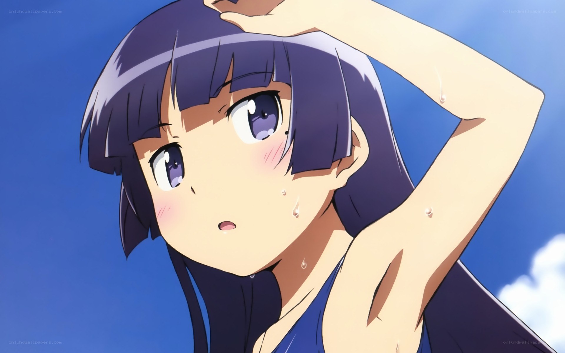 anime girl sweating