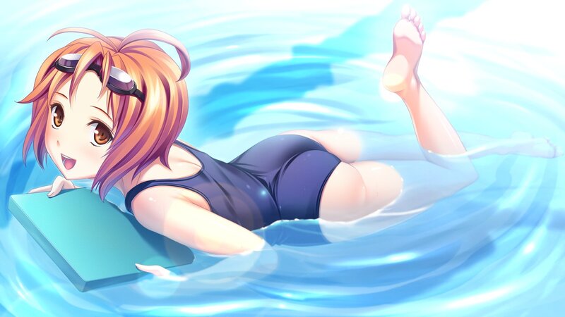 anime girl swimming