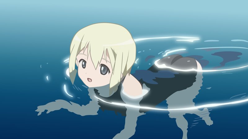 anime girl swimming underwater