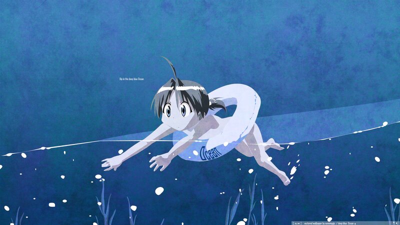 anime girl swimming underwater