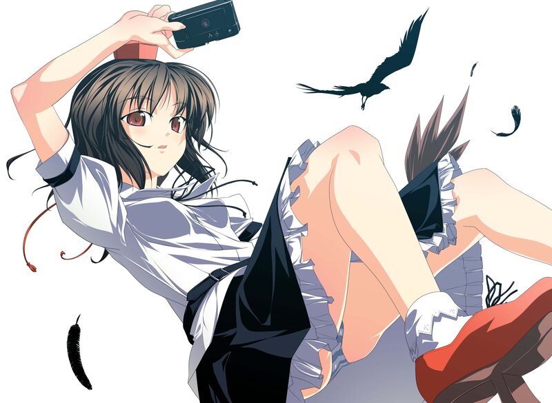 Anime Girl Taking Selfie — White