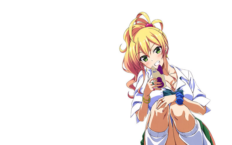 Anime Girl Taking Selfie — Yellow, Playful
