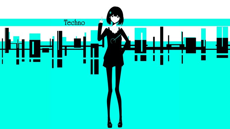anime girl techno art