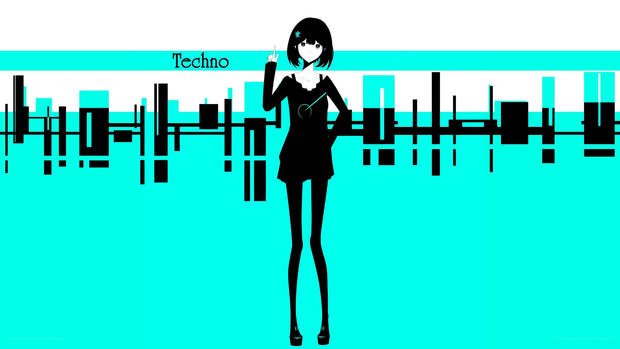 anime girl techno art