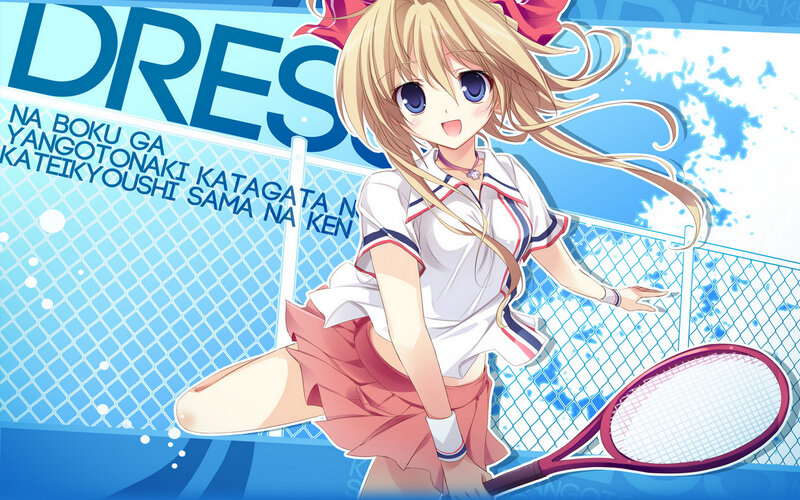 Anime Girl Tennis Player — Blue
