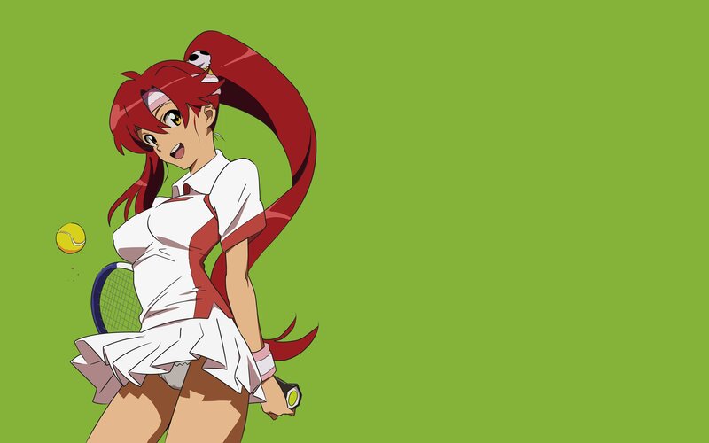 Anime Girl Tennis Player — Green, Active
