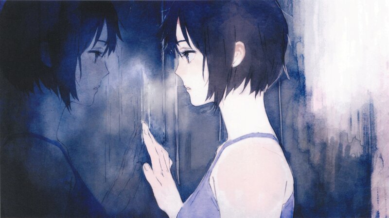 Anime Girl Touching Mirror