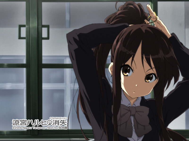 Anime Girl Tying Hair — Brown