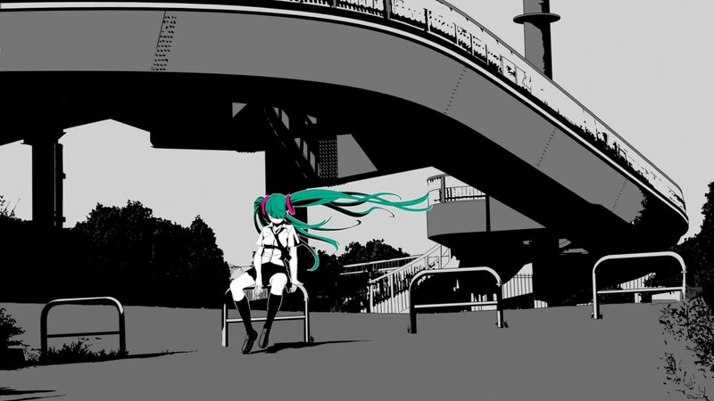 anime girl under a bridge