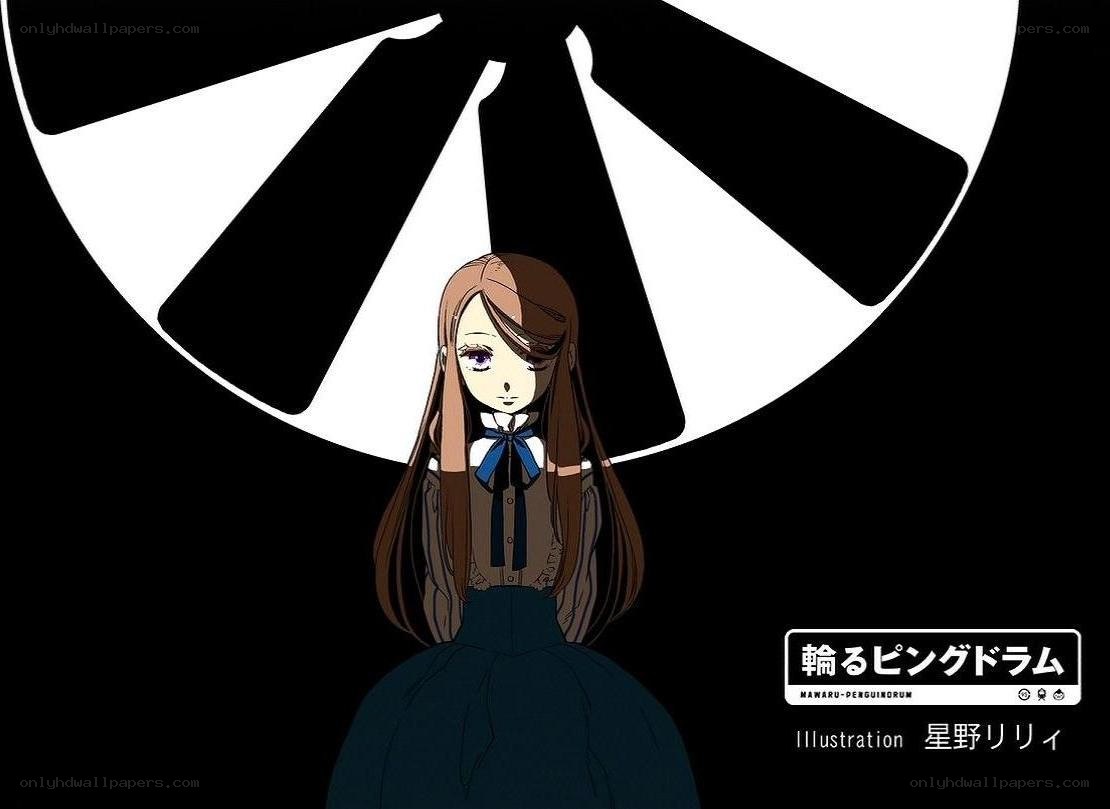 Anime girl under a fan