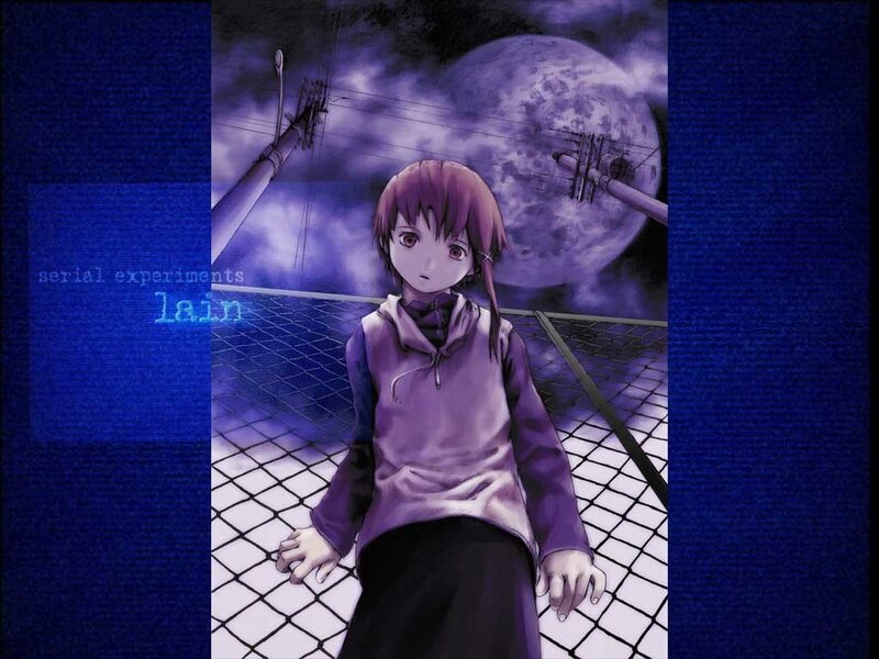 Anime girl under a purple moon