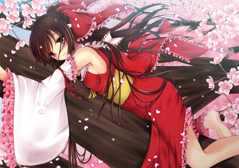 anime girl under cherry blossoms