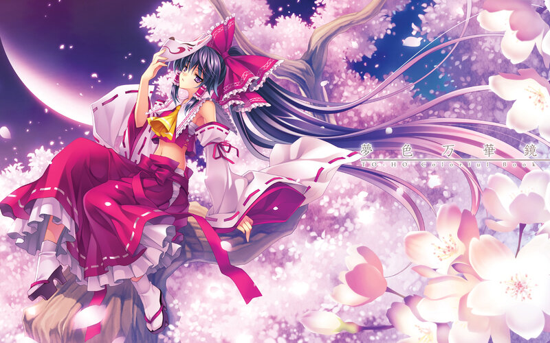 Anime girl under cherry blossoms