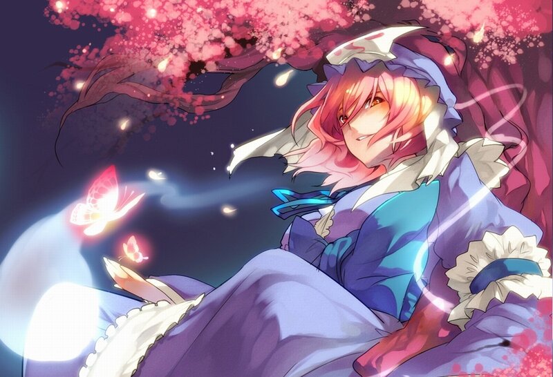 anime girl under cherry blossoms