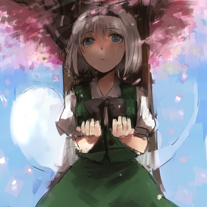 anime girl under cherry blossoms