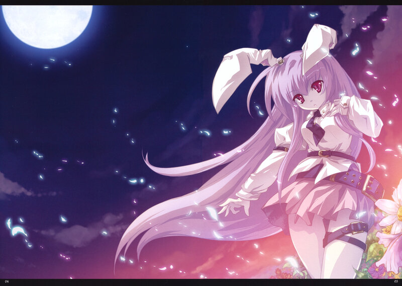 anime girl under moonlight