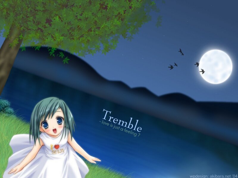Anime girl under moonlight