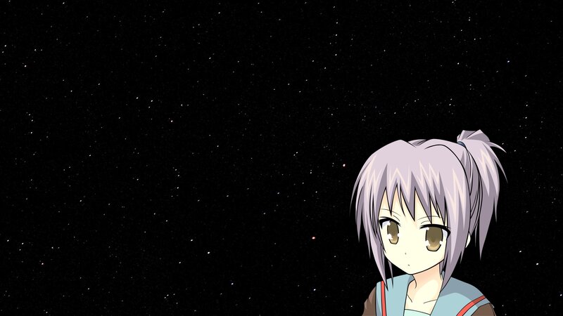 anime girl under stars