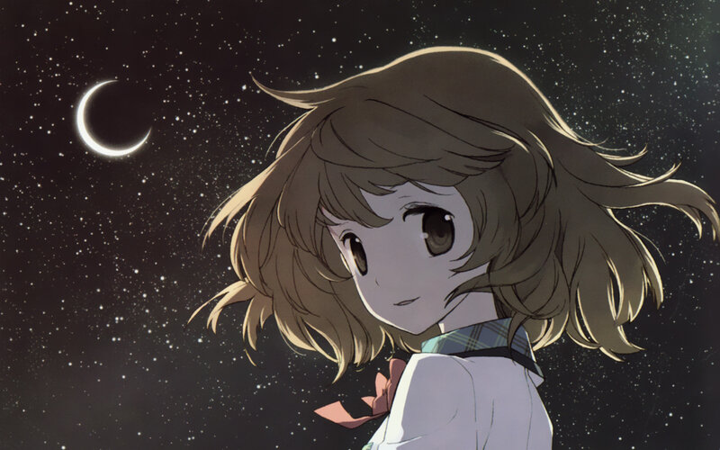 Anime Girl under Stars — Brown