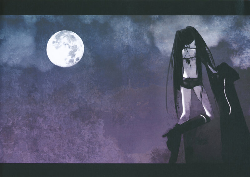 anime girl under the moon