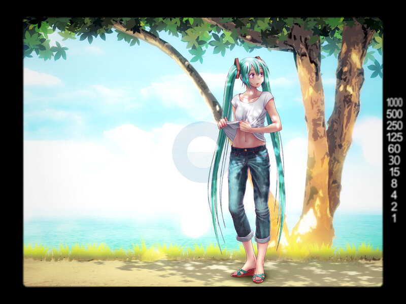 Anime Girl under Tree — Green