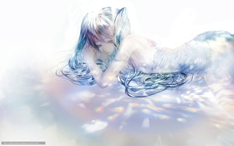 anime girl underwater